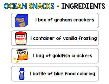 Visual Recipe - Life Skills - GOOGLE - Summer - Ocean Snacks - June - Autism