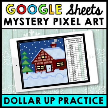 Life Skills - Money Dollar Up - Pixel Art - Google Sheets - Winter - Math