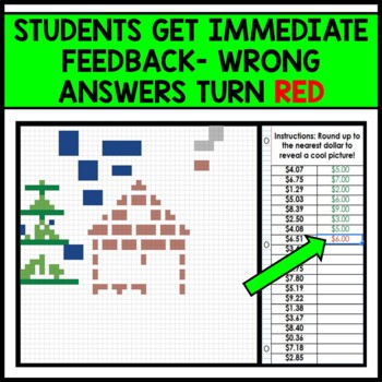 Life Skills - Money Dollar Up - Pixel Art - Google Sheets - Winter - Math