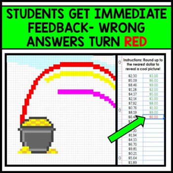 Life Skills - Money Dollar Up - Pixel Art - Google Sheets - St. Patrick's Day