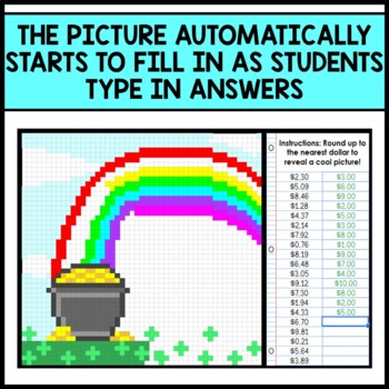 Life Skills - Money Dollar Up - Pixel Art - Google Sheets - St. Patrick's Day