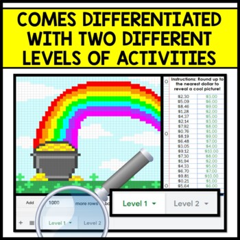 Life Skills - Money Dollar Up - Pixel Art - Google Sheets - St. Patrick's Day