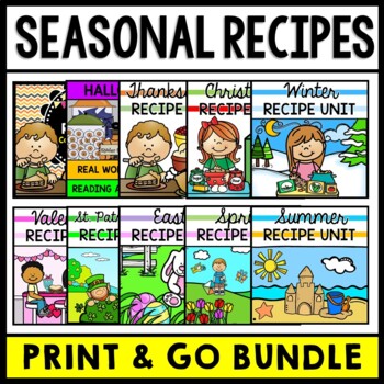 Life Skills - Cooking - Recipes - Recipe Worksheets - WHOLE YEAR BUNDLE