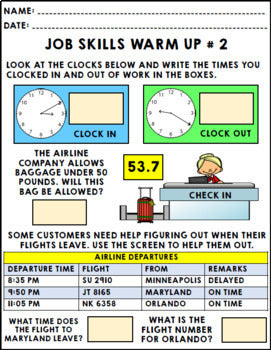 Life Skills - Job Skills - Warm Ups - Vocational Skills - Airport Jobs - CBI