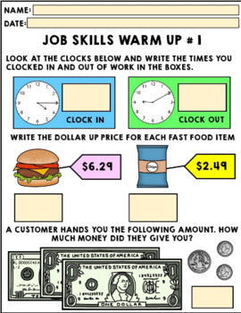 Life Skills - Job Skills - Warm Ups - Vocational Skills GOOGLE - Fast Food Jobs