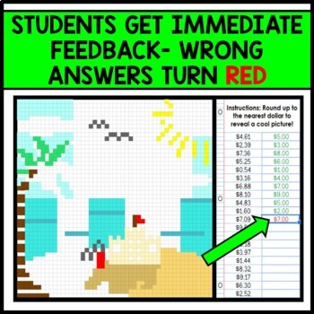 Life Skills - Money Dollar Up - Pixel Art - Google Sheets - Summer - ESY