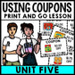 Life Skills - Shopping - Coupons - Money - Math - Grocery Store - Unit Five