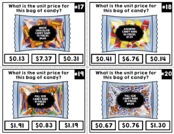 Life Skills - Halloween Task Cards - Unit Price - Reading - Math