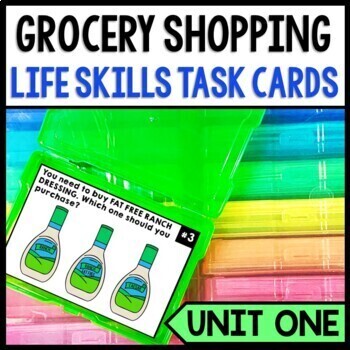 Life Skills - Grocery Store Shopping - Task Cards - Special Education