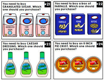 Life Skills - Grocery Store Shopping - Task Cards - Special Education