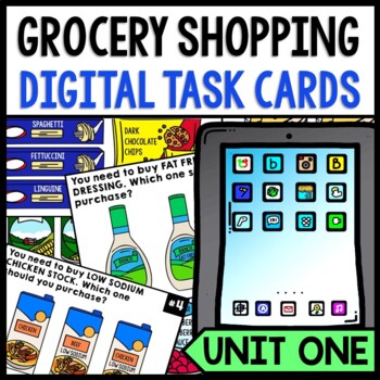 Life Skills - Grocery Store Shopping - Task Cards - Special Education - GOOGLE