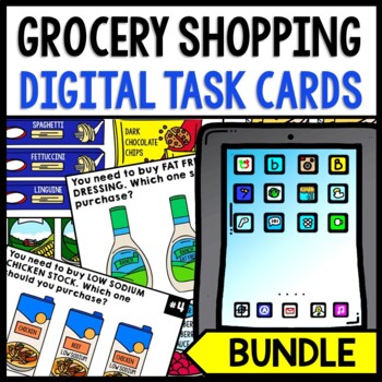 Life Skills - Grocery Store Shopping - Task Cards - Special Education BUNDLE