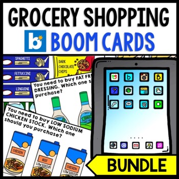 Life Skills - Grocery Store Shopping - Task Cards - Boom Cards BUNDLE