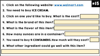 Life Skills - Online Grocery Shopping - Google - Math - Reading - Thanksgiving