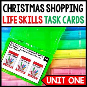 Life Skills - Shopping - Christmas - Task Cards - Special Education