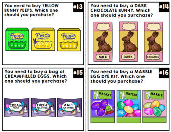 Life Skills - Shopping - Easter - Task Cards - Special Education