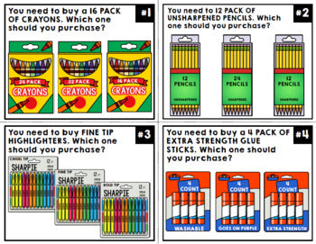 Life Skills - Shopping - Back to School - Task Cards - Special Education