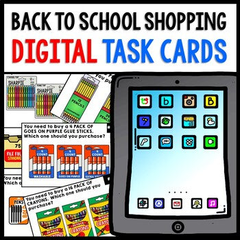 Life Skills - Shopping - Back to School Task Cards - Special Education - GOOGLE