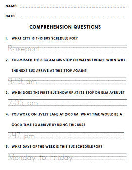 Life Skills - Real World Documents - Reading Comprehension Worksheets