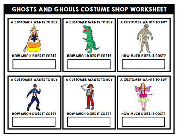 Life Skills - Halloween - Reading - Math - Costume Shopping