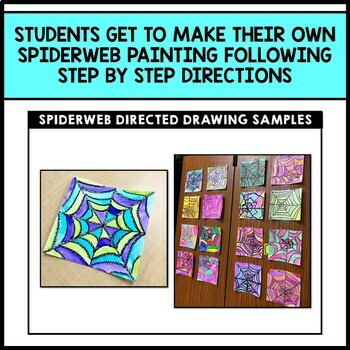 Halloween Art - Spiderweb Directed Drawing - Reading Comprehension