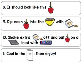 Visual Recipes - Life Skills - GOOGLE - Caramel Apples - Autism - Fall - Cooking